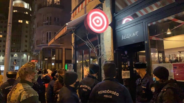Police Close Bar As Crowd Gathers At Budapest Square