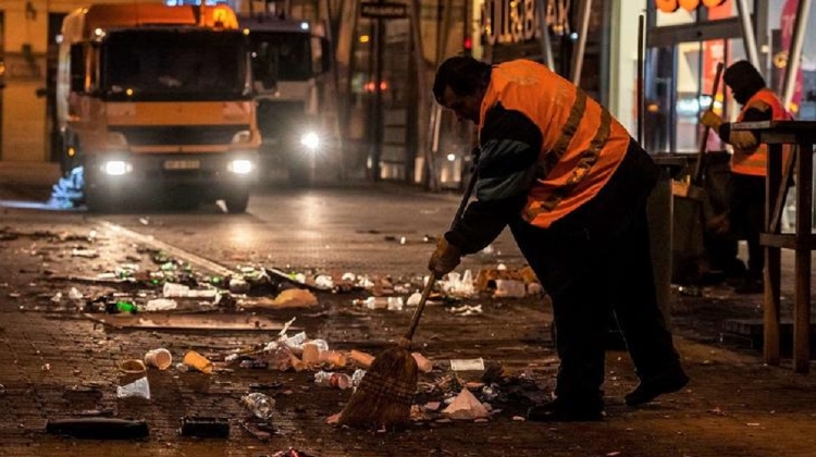 Huge Piles of Budapest Street Trash from New Year's Eve to get Eco-Friendly Disposal