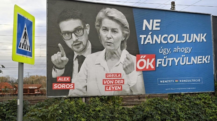 Hungarian Opinion: Government Billboards Feature Alex Soros & von der Leyen