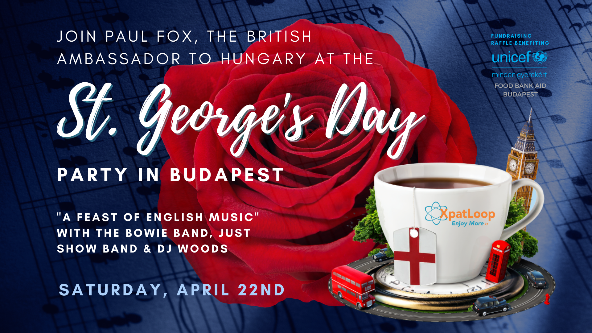 Fully Booked: St. George's Day Party @ Marriott, 22 April - ‘A Feast of English Music’