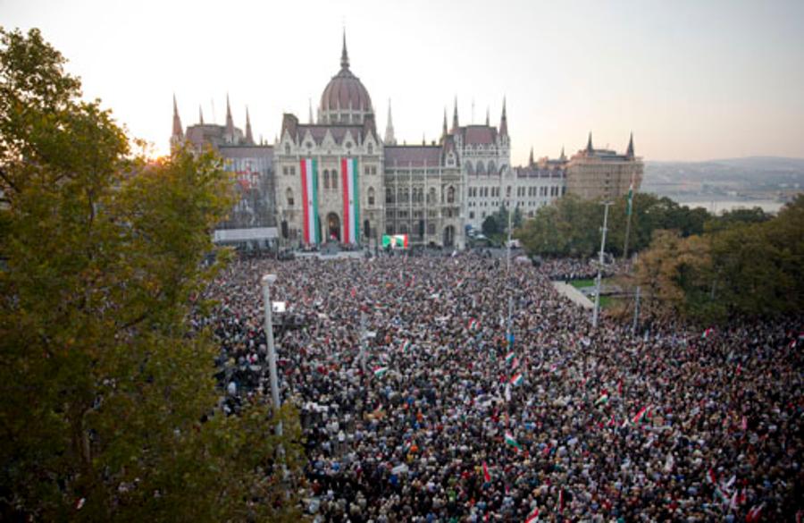 More Than 400.00 People Attended The PM's Speech At Kossuth Square In Budapest
