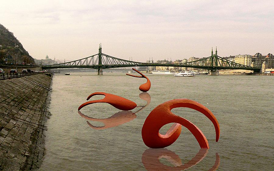 Contemporary Installation On The Danube