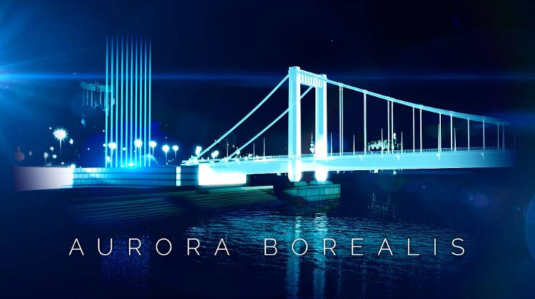 Audiovisual Installation: Aurora Borealis, Gellért Hill Budapest, 6 December