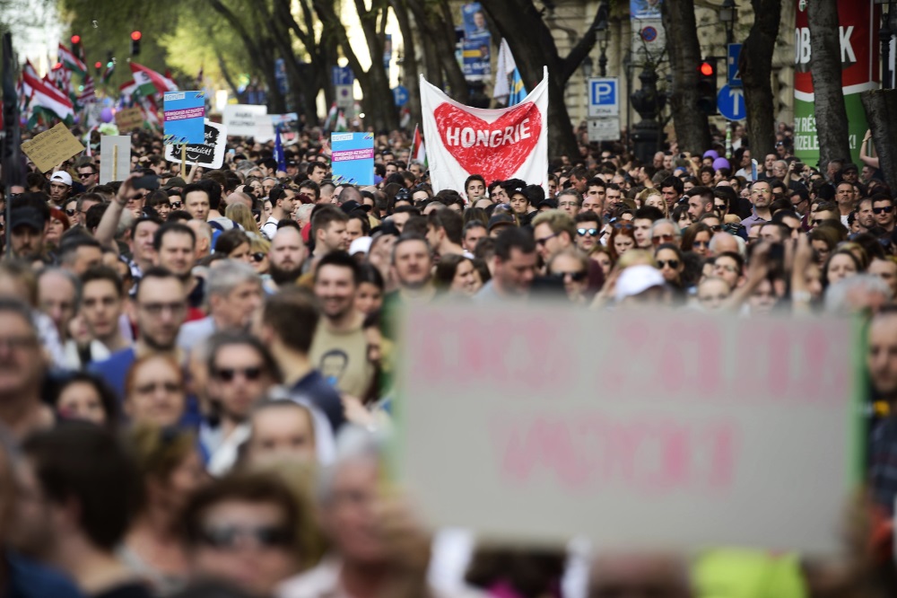 Demonstrations Against Election Results Held In Pécs, Debrecen