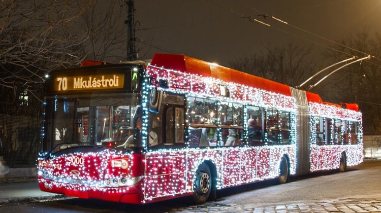Santa’s Trolleybus Creating Joy Around Budapest