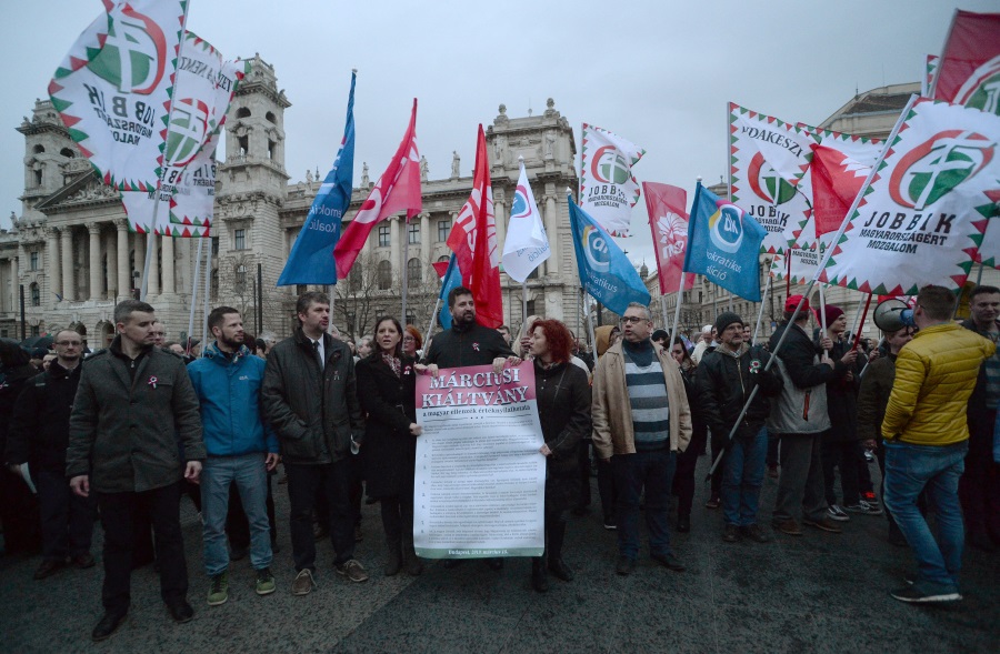 Opposition Parties Hold Joint Demonstration In Budapest On March 15 National Holiday