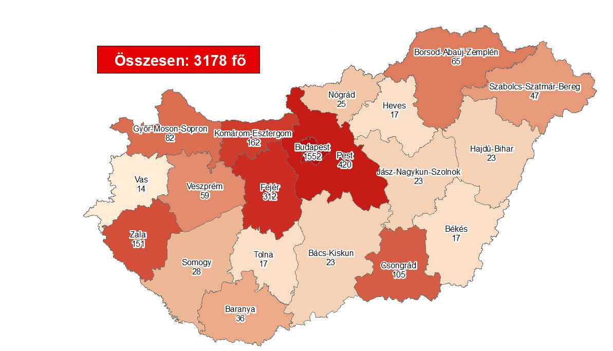 Coronavirus Cases Rise To 3178 With 392 Deaths In Hungary