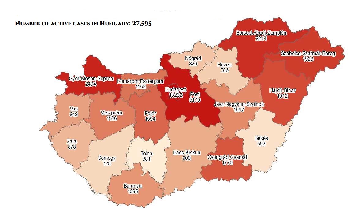 Coronavirus: Active Cases Stand At 27,595 With 27 New Deaths In Hungary
