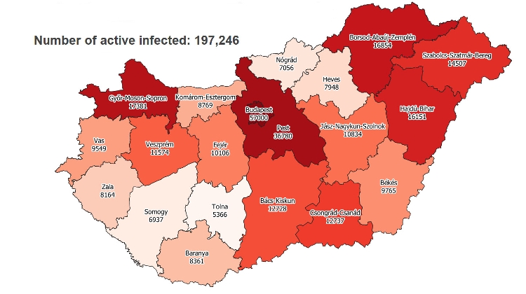 Covid Update: 197,246 Active Cases, 144 New Deaths In Hungary