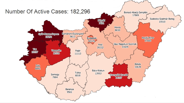 Covid Update: 182,296 Active Cases, 113 New Deaths In Hungary