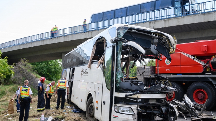 Watch: Firefighters Pull Overturned Bus Upright After Deadly Crash in Hungary