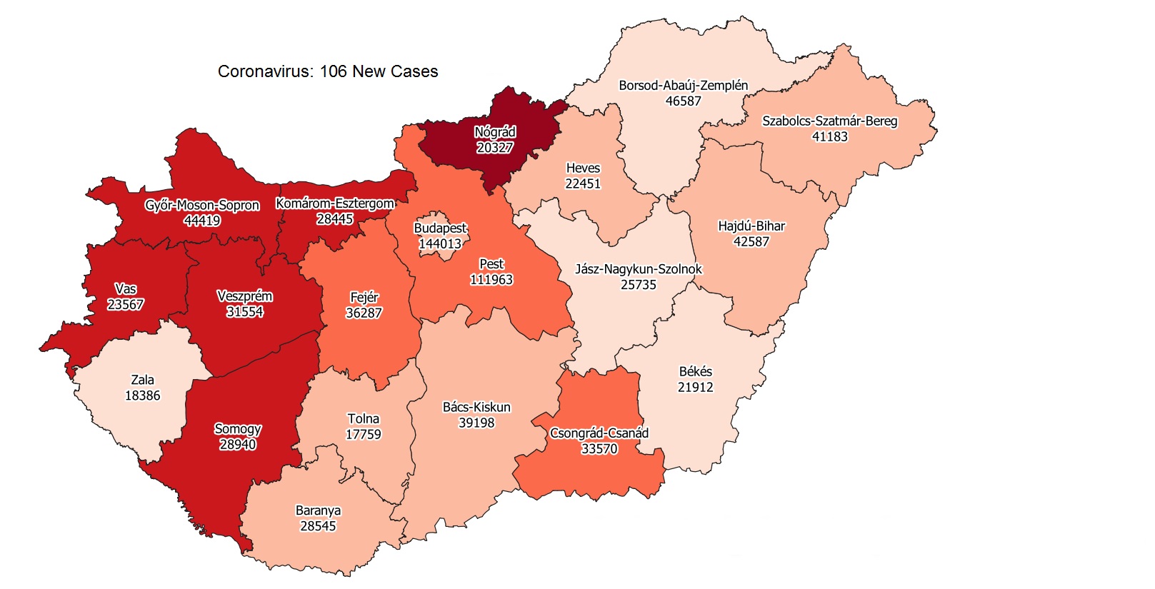Covid Update: Hungary Records 2 Coronavirus Fatalities, 106 New Infections