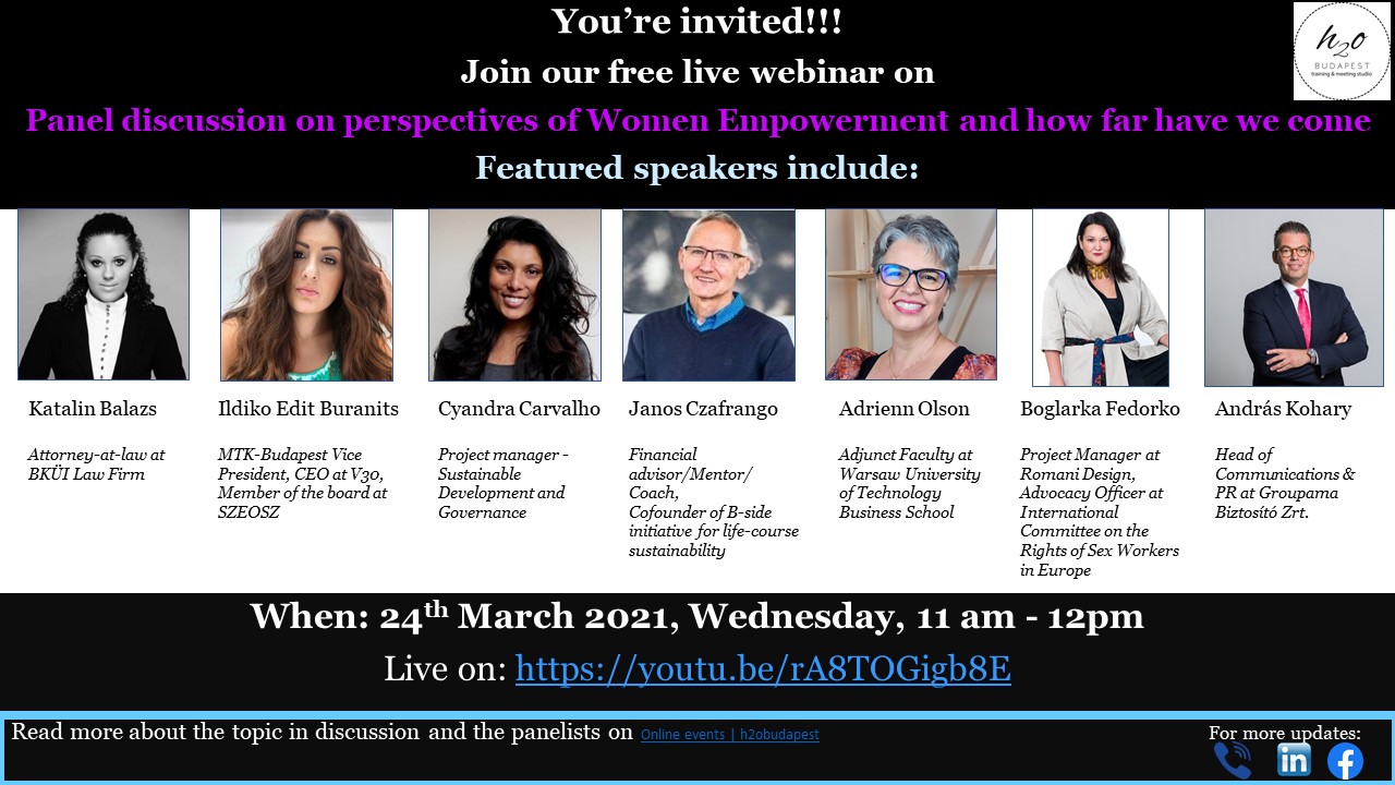 Panel Discussion On Perspectives Of Women Empowerment, H2O Budapest, 24 March