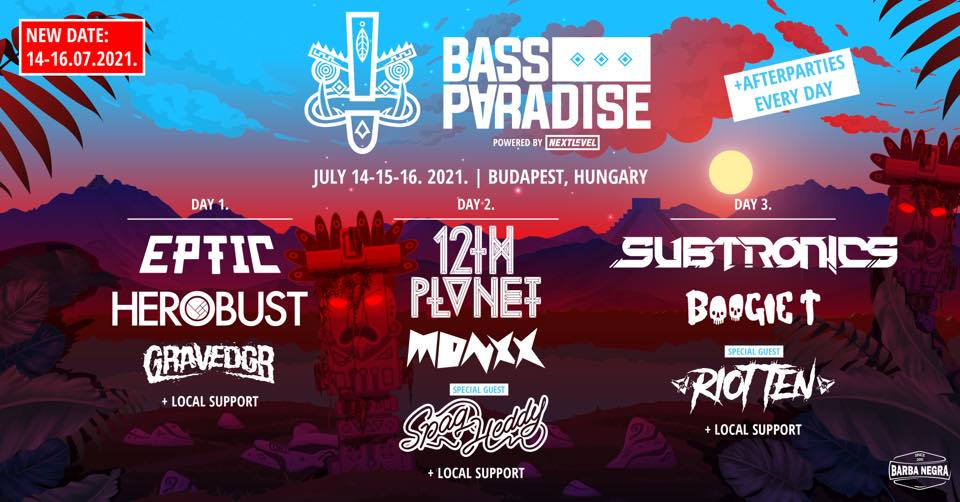 Bass Paradise 2021, Barba Negra Track Budapest, 14 – 17 July