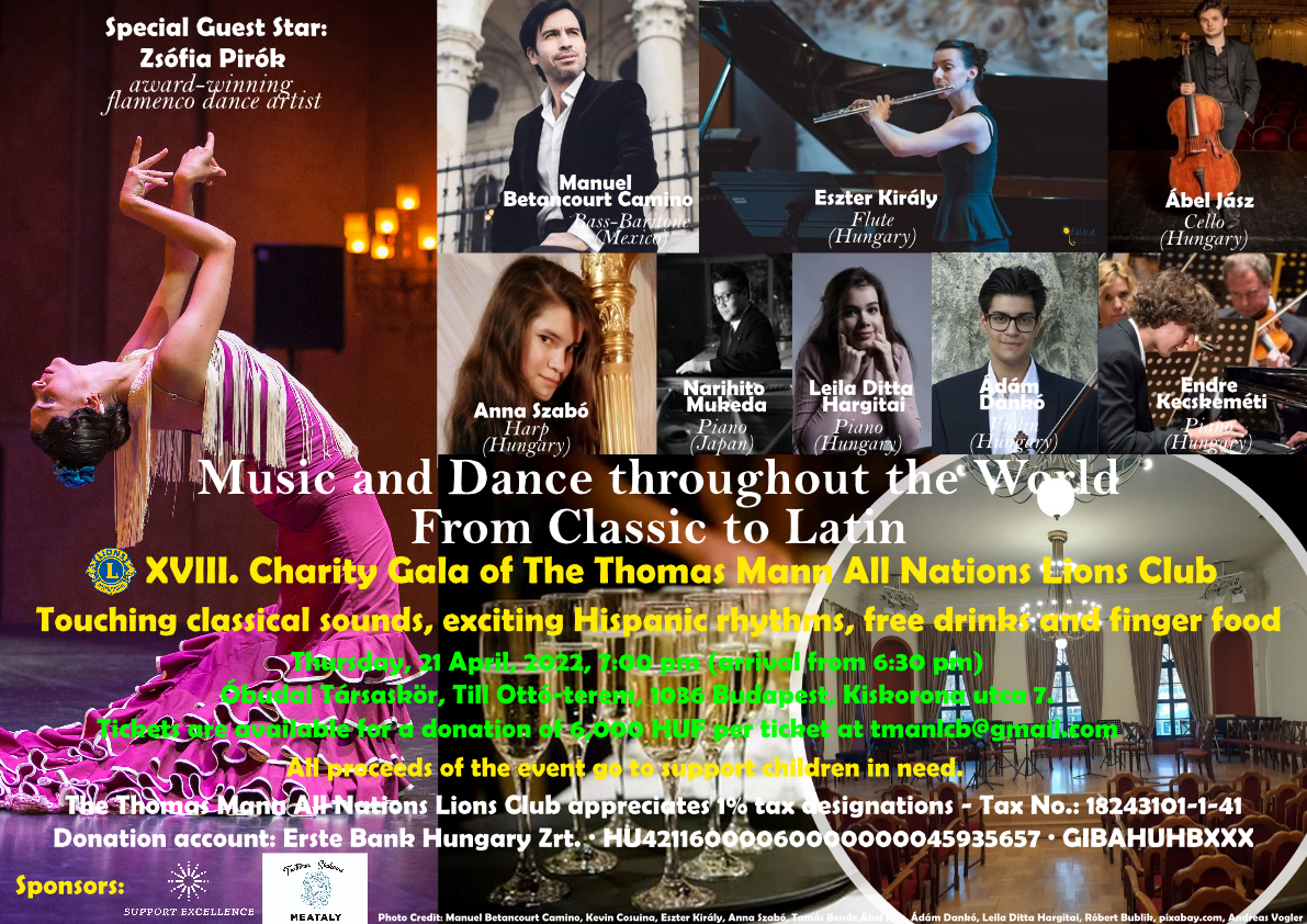 Charity Gala by The Thomas Mann All Nations Lions Club Budapest, 21 April