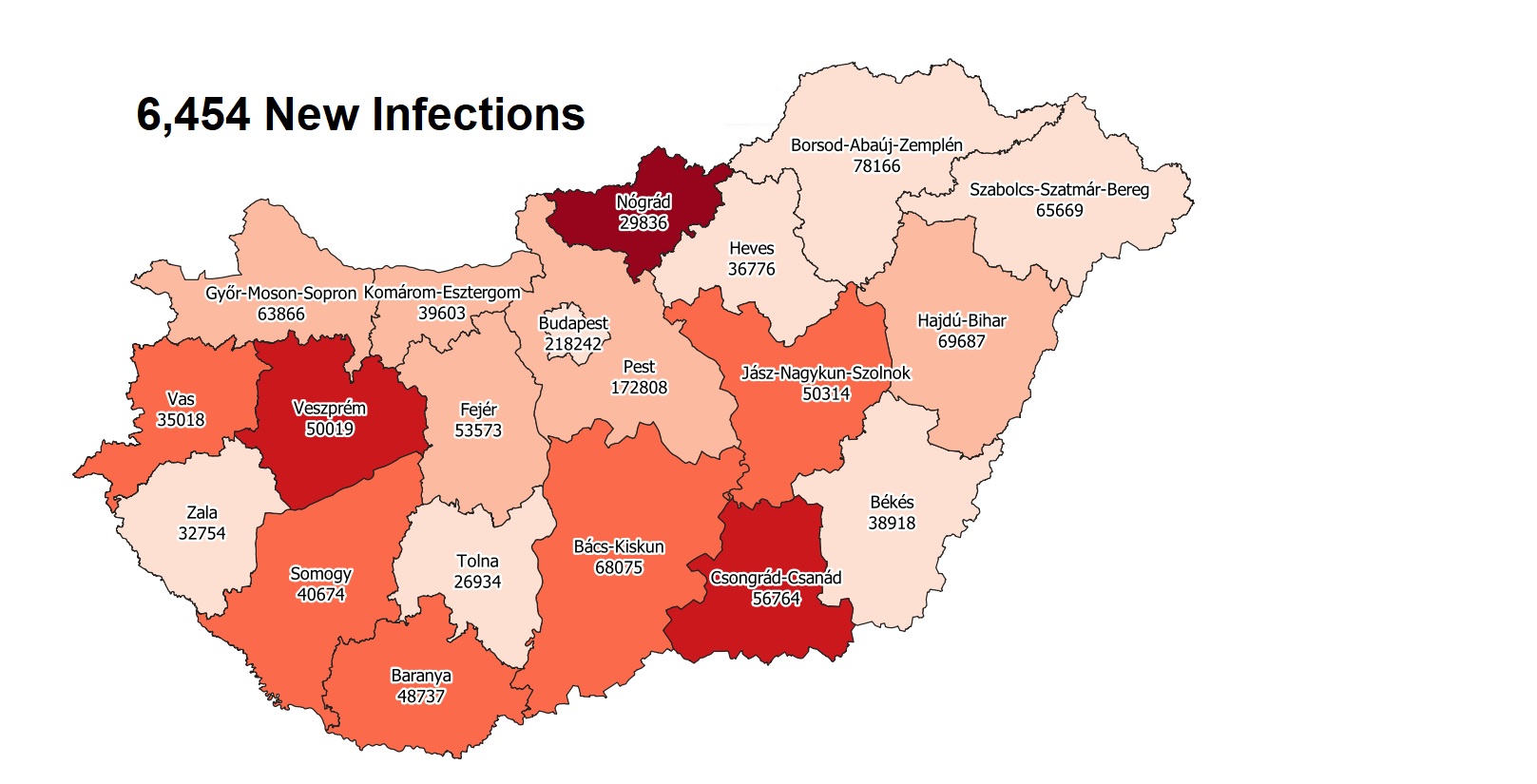 Coronavirus Update: Hungary Records 80 Coronavirus Deaths, 6,454 New Infections