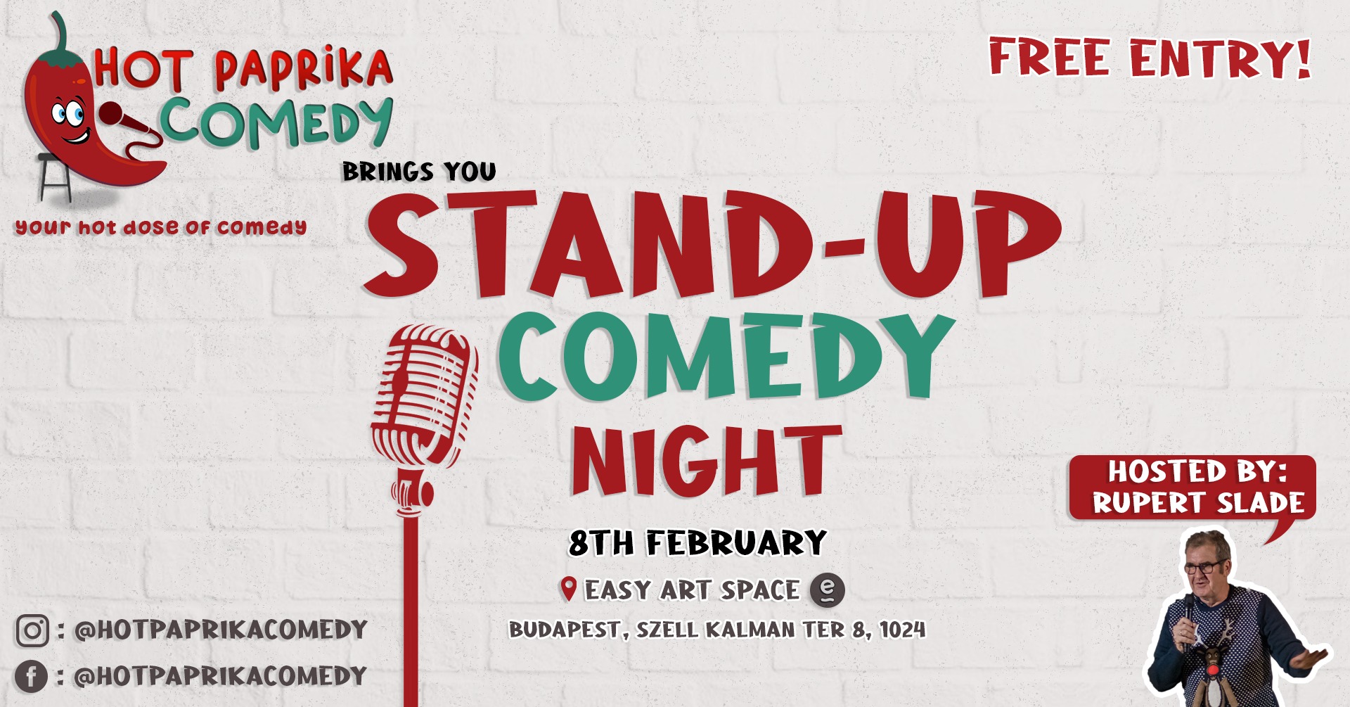 English Stand-Up Comedy Showcase, Easy Art Space Budapest, 8 February
