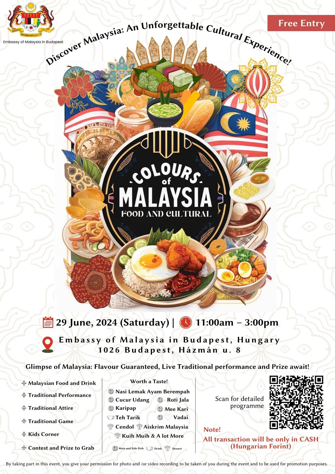 'Colours of Malaysia' Food & Cultural Festival, Budapest, 29 June