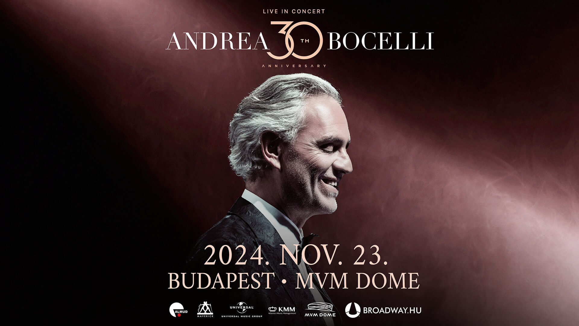 Andrea Bocelli Concert, MVM Dome Budapest, 23 & 24 November