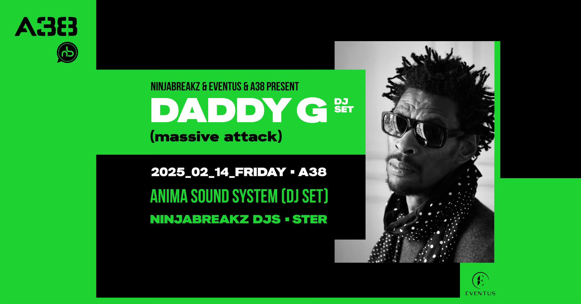 Ninjabreakz & Eventus: Daddy G Dj Set (Massive Attack), A38 Ship Budapest, 14 February 2025