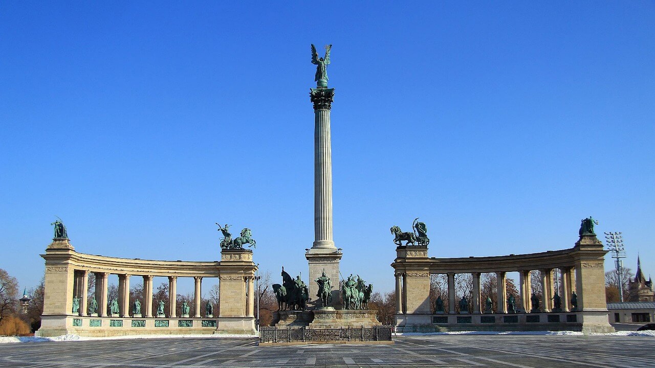 Renovation of Budapest Heroes Square’s Famous Archangel Gabriel Statue Begins
