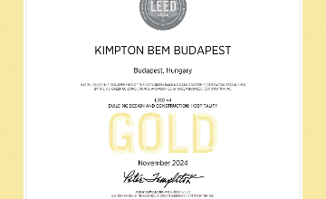 Prestigious LEED Gold Certification Awarded to Kimpton BEM Budapest