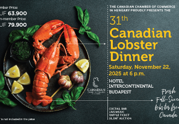 Invitation: Canadian Lobster Dinner, InterContinental Budapest, 22 November Invitation: Canadian Lobster Dinner, InterContinental Budapest, 22 November