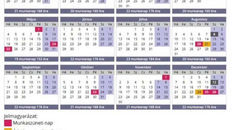 Public Holidays, Shifted Workdays & Long Weekends in Hungary in 2026