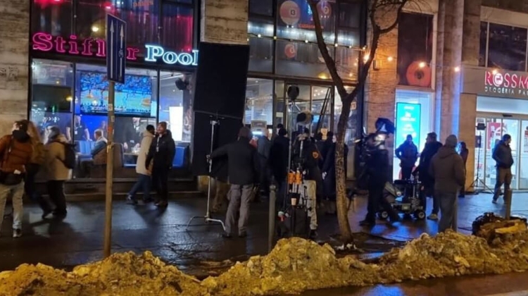 Anne Hathaway in Budapest, Spotted Outside Popular Pool Hall