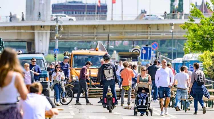 Climate Weekend on the Danube Promenade in Budapest