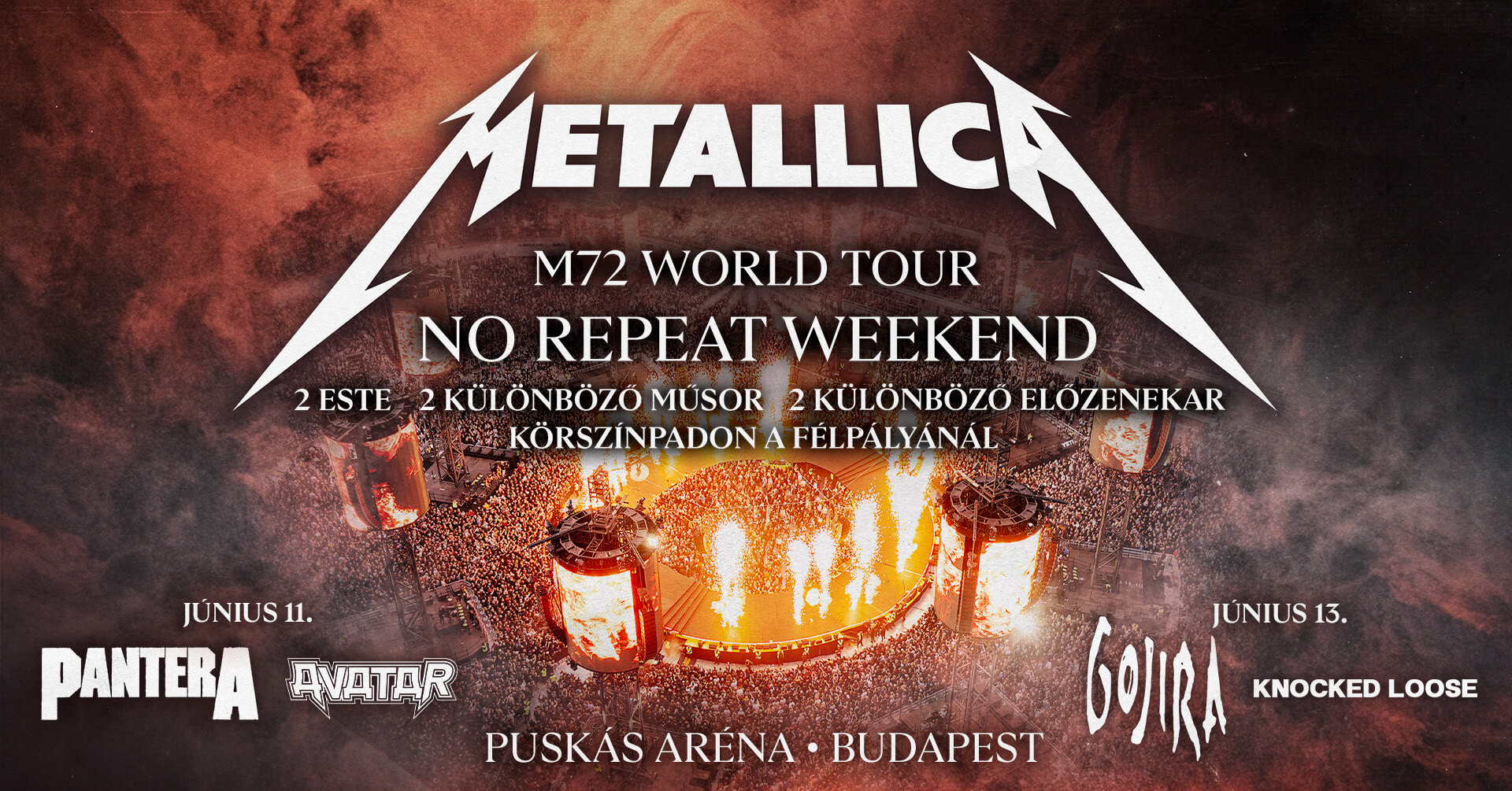Metallica Live in Budapest Aréna on 11 & 13 June