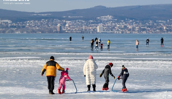 Rare Ice Spectacle at Frozen Balaton in Hungary