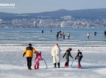 Rare Ice Spectacle at Frozen Balaton in Hungary Rare Ice Spectacle at Frozen Balaton in Hungary