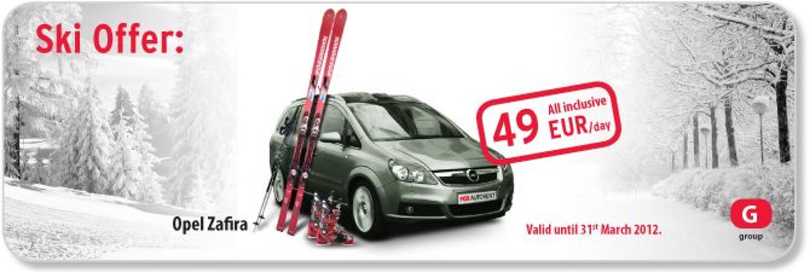 Fox Autorent Ski Offer: Opel Zafira For 49 EUR/Day
