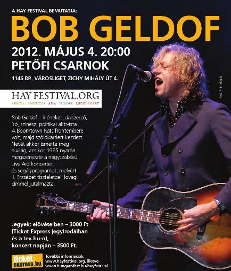 Invitation: Bob Geldof Concert, Pecsa Budapest, 4 May, 8 pm