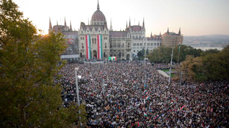 More Than 400.00 People Attended The PM's Speech At Kossuth Square In Budapest
