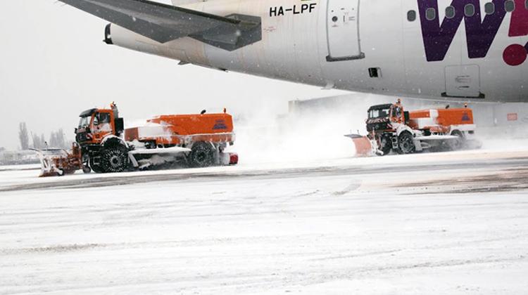 Normal Operations At Budapest Airport During Snow