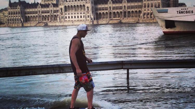 Flood Surfing In Budapest, Actually Skimboarding...