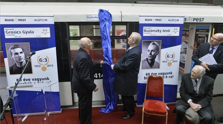 Metro Carriages Named In Budapest After Two Legendary Soccer Players