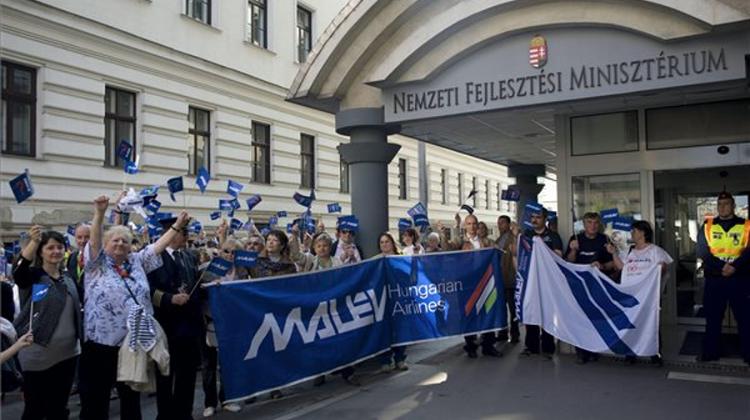 Former MALÉV Workers Protest In Budapest For Their Missing Salary