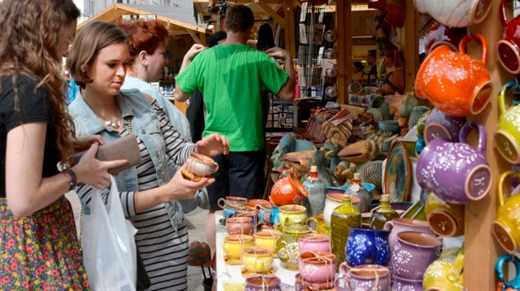 Spring Fair On Vörösmarty Square Budapest