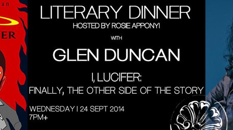 Literary Dinner With Glen Duncan @ Brody House Budapest, 24 September