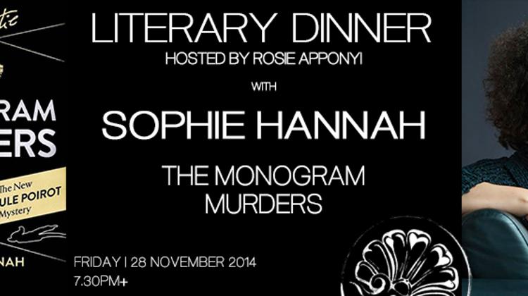 Literary Dinner With Sophie Hannah @ Bródy Studios Budapest, 28 November