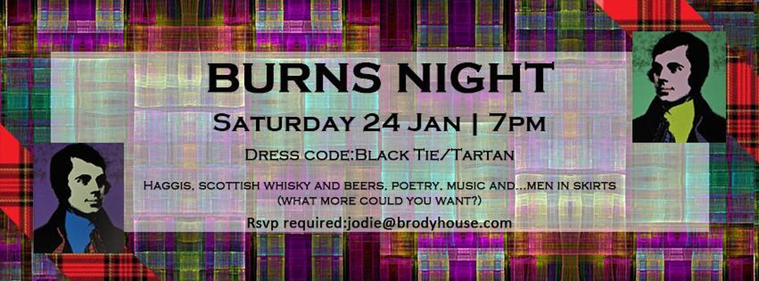 Burns Night & Whisky Dinner, Bródy Studios, 24 January