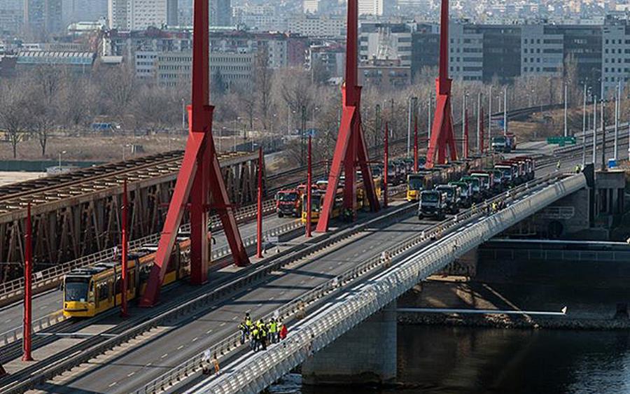 Proof Test Load Of Rákóczi Bridge Has Been Completed