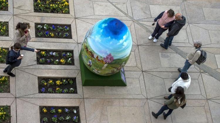 Giant Croatian Easter Egg Exhibited In Pécs