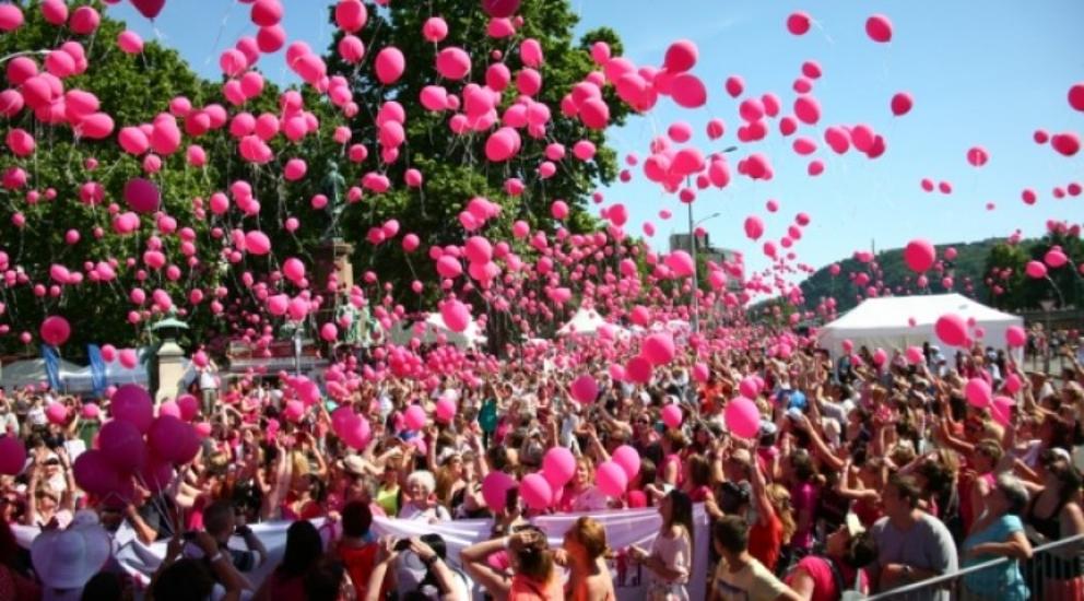 Thousands Take Part In Walk To Raise Awareness On Breast Cancer In Budapest