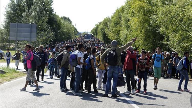 New Wave Of 200-250 Migrants Leave Röszke In Hungary
