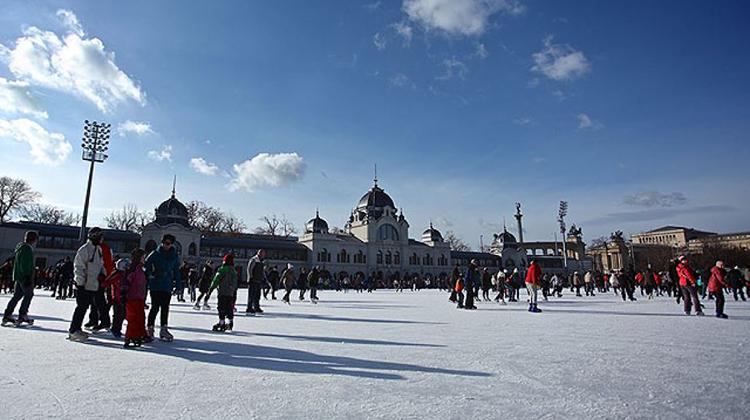 Outdoor Ice Rink In Budapest City Park Open