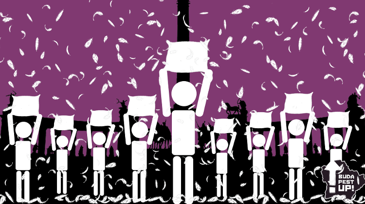 Pillow Fight, Hero’s Square, 2 April